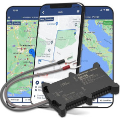 Transpoco GPS izsekotājs (iekļauts 12 mēnešu plāns) automašīnai, motociklam un citiem transportlīdzekļiem ar iebūvētu lietotni un SIM karti - 2G tiešais savienojums ar akumulatoru, izsekošana reālā laikā un vēsture