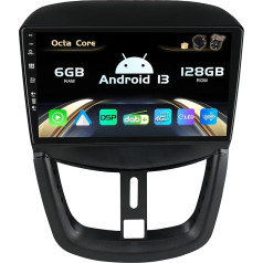 SXAUTO Android 13 - [Iebūvēts 4G / DAB] - 6G + 128G - Autoradio Peugeot 207 (2006-2015) - Iebūvēts Carplay/Android Car - Kamera + Mic - DSP 360-CAM stūres kontrole Fast-Boot HDMI 2 DIN IPS