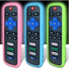 Case for Roku Remote - Environmentally Friendly Silicone Material, Drop-Proof, Dustproof, Washable, Compatible with Most Models of Roku Voice Remote Skin, Roku TV Remote Case