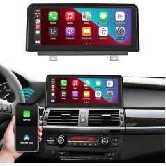 Ninetom 10,25 collu skārienjūtīgā ekrāna autoradio BMW X5/X6 E70 E71 2011-2013 ar CIC sistēmu, atbalsta Apple Carplay/Android Car/Mirrorlink/GPS navigāciju, modernizēts auto stereo displejs