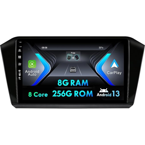 2 DIN 10 collu IPS Android auto radio VW Passat B8 2015-2019 ar GPS navigācijas atbalstu Bluetooth DAB USB Carplay Android Car WLAN 4G MirrorLink RDS USB DSP 8G + 256G