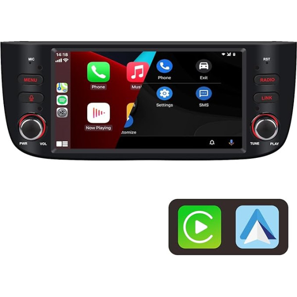 Auto radio priekš Fiat Punto (2010-2016) Linea (2012-2015) Radio ar Wireless CarPlay Android Car 7