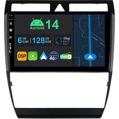 YUNTX 9 collu Android 13 auto radio ar satelītnavigāciju Audi A6 C5 S6 1997-2004 | Octa Core | 6GB 128GB | Iebūvēts 4G LTE | CarPlay & Android Car | DSP | DAB | QLED | Dual Band WiFi | Bluetooth 5.0