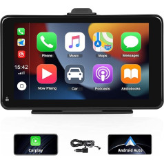 Camecho CarPlay & Android Auto bezvadu autoradio skaļrunis, 7 collu autoradio, skārienjūtīgais displejs ar Bluetooth, FM, Mirror Link, Siri, visiem automobiļu tipiem