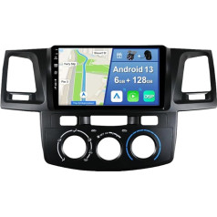 [6GB + 128GB] Android 13 auto radio Toyota Fortuner Hilux 2007-2015-[Integrēts CarPlay/Android Car/DSP/GPS]-9 collu IPS ekrāns DAB/Mirror Link/Bluetooth 5.0/AHD/360 kamera