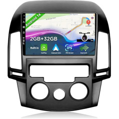 BXLIYER Android 12 auto radio Hyundai I30 (2006-2011) - atpakaļgaitas kamera - 2G + 32G - IPS 9 collu 2 DIN - DAB stūres vadība WiFi Carplay Android auto Bluetooth DSP