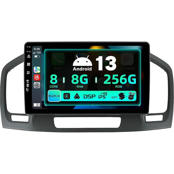 SXAUTO ¦ 8G + 256G ¦ Android 13 IPS Auto Radio Opel Holden Insignia (2008-2014) - Iebūvēts Carplay/Android Car/DSP - LED kamera + MIC - DAB stūres kontrole Fast Boot 360-CAM WiFi - 2 DIN 9