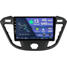 Android 12 Double DIN Auto Radio Stereo Piemērots Ford Transit Custom 2013-2020 - Camera Mic Free [4G + 64G] Atbalsta stūres kontroli 4G WiFi DAB USB DSP Carplay BT5.0