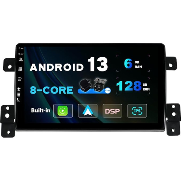 SXAUTO Android 12-6G+128G - IPS auto radio priekš Suzuki Grand Vitara (2005-2015) - Iebūvēts Carplay/Android Car/DSP - LED kamera + MIC - DAB stūres vadības stūres vadība Ātrā laivu 360 kamera WiFi - 2 DIN 9