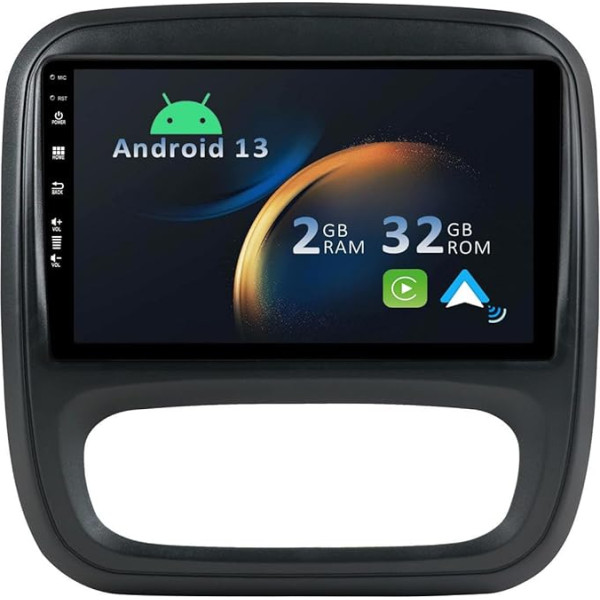 YUNTX Android 12 auto radio priekš Renault Trafic 3 (2014-2021)/Opel Vivaro B (2014-2018)-2 DIN [integrēta bezvadu CarPlay/Android Car/GPS]-9 collu IPS 2.5D skārienjūtīgā ekrāna kamera DAB/vadības stūres vadība