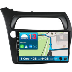 JOYX Android 12 IPS auto radio, piemērots Honda Civic (2006-2012) - [4G+64G] - Iebūvēts DSP/Carplay/Android Car - Kamera + Mic - 9 collu 2 DIN - Vadāms no stūres WiFi DAB 360-Camera Fast-Boot