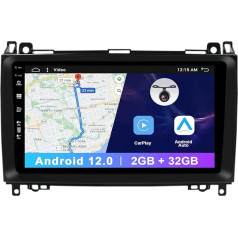 Android 12 Double DIN auto radio Mercedes Benz B200-W639/Vito/Viano/Sprinter/W906/W169/W245 GPS | Bezmaksas aizmugures kamera | 9 collas | 2G + 32G | Carplay | DSP | Atbalsta