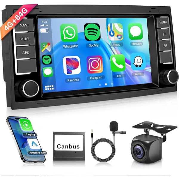 8 kodolu 4G + 64G bezvadu Carplay Android 13 Auto radio 2 DIN VW Touareg 2004-2011 VW Transporter T5 Multivan 2004-2009 7 collu auto radio Android auto navigācija GPS WiFi Bluetooth FM/RDS/SWC