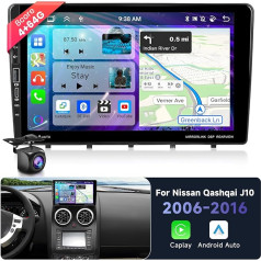 4G 64G & 8-core podofo 9 collu auto radio Nissan Qashqai 2006-2016 Top Model Carplay Android Car Wireless, 1280 x 720, WiFi GPS navigācija Bluetooth RDS/FM, DSP, Android 13 Radio 2 DIN ar AHD