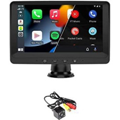 Bezvadu Carplay un Android auto stereo 7 collu FM, kas atbalsta Bluetooth SWC USB spoguļa saiti Android/iOS LED kamerai