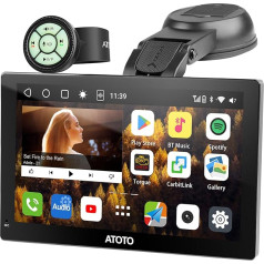 ATOTO 7 collu QLED Android bezvadu pārnēsājamā auto stereo, bezvadu Carplay Android auto, spoguļa saite, GPS izsekošana, 2G+32G, atbalsta HDMI ievadi, P907SD