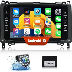 CAMECHO Android 13 auto radio ar satelītnavigācijas sistēmu Mercedes Benz W169 W245 B160 B170 B180 B200 W639 Vito Viano W906 Sprinter, 8 collu ekrāns ar Mirror Link WiFi FM Bluetooth un USB + aizmugures skata kamera