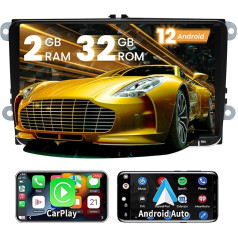 Kymmtun Android 12 auto radio 2GB + 32GB 9 collu Volkswagen Passat, Golf, Skoda, Super, Seat Valentin RDS CarPlay, ar 4G + WiFi GPS USB Bluetooth Bluetooth Android Automātiska vadība pie stūres rata