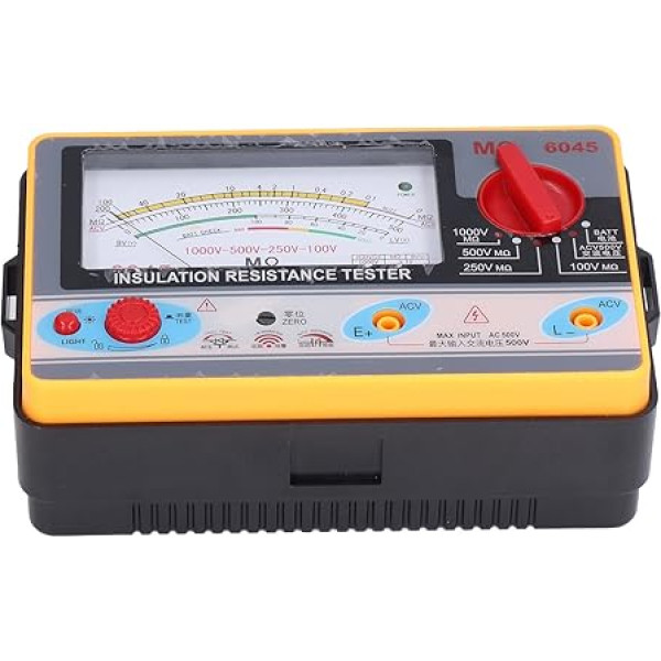 Analogais izolācijas pretestības testeris DC 100/250/500/1000V un AC 750V un akumulatora megaohmu mērītājs 5-2000Mohm IR testēšanai