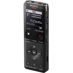 Sony ICD-UX570B Digitālais diktofons ar OLED displeju, 4 GB atmiņas, Micro SD, melns