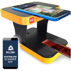 KLIM K2 mobilais 35 mm filmu skeneris + pozitīvu un negatīvu diapozitīvu skeneris + foto skeneris digitalizēšanai + diapozitīvu skeneris + pašam sava attīstīšanas stacija mājās + pašam digitalizēt diapozitīvus