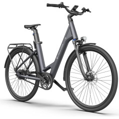 ADO E-Bike Air 28 Elektriskais velosipēds, Elektriskie velosipēdi Pedelec siksnas piedziņa, E velosipēds 28 collas, Moment sensors, 1 pārnesums, Aizmugurējais motors, 345.00 Wh akumulators, Sieviešu/Vīriešu elektrovelosipēds, Kabīnes bagāžnie