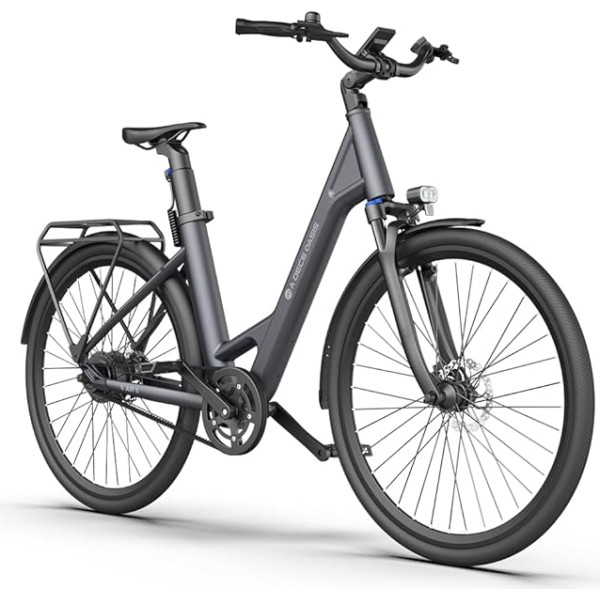 ADO E-Bike Air 28 Elektriskais velosipēds, Elektriskie velosipēdi Pedelec siksnas piedziņa, E velosipēds 28 collas, Moment sensors, 1 pārnesums, Aizmugurējais motors, 345.00 Wh akumulators, Sieviešu/Vīriešu elektrovelosipēds, Kabīnes bagāžnie