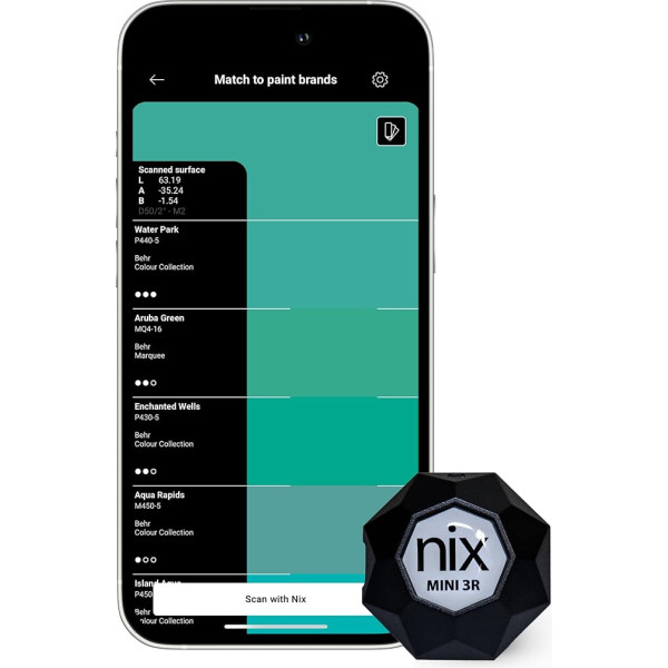 Nix Mini 3R krāsu sensora kolorimetrs - pārnēsājams krāsu atbilstības noteikšanas rīks - tūlītēja krāsu un digitālo krāsu vērtību noteikšana un saskaņošana (atjaunots ražotāja)