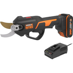 WORX Nitro 18 V (20 V Max) elektriskās akumulatora dārza grieznes WG330E.1, PowerShare, bez suku, 25 mm griešanas kapacitāte, dārzam un augļu kokiem, komplektā ietilpst akumulators un lādētājs