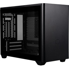 Cooler Master Master MasterBox NR200P Mini ITX PC korpuss - rūdīta stikla sānu panelis, labas dzesēšanas iespējas, vertikāls GPU displejs, 360 grādu pieejamība bez instrumentiem - melns