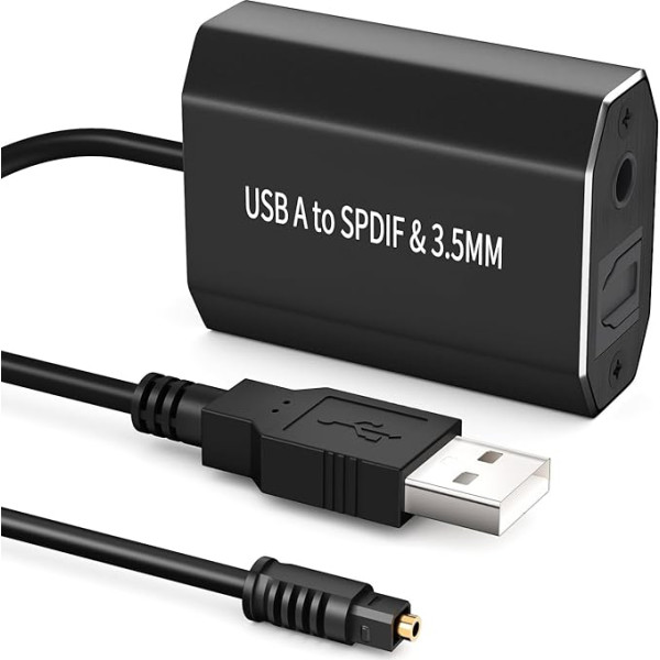 Ozvavzk A tipa USB uz Toslink Jack vienvirziena USB A uz SPDIF 3,5 mm audio izejas adapteris ar optisko kabeli Windows Linux PS4/PS5 PC klēpjdatoram