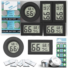 Vaikby Mini digitālais termometrs Higrometrs Iekštelpu termometrs Iekštelpu termometrs Iekštelpu termometrs Telpu termometrs Temperatūras un mitruma mērītājs Liels LCD displejs ℉/℃ siltumnīcai Automašīnas, mājas, birojs