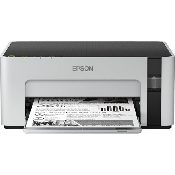 Epson EcoTank ET-M1120 nachfüllbarer Schwarzweißdrucker (Singlefunction, DIN A4, Wi-Fi, USB 2.0) großer Tintenbehälter, hohe Reichweite, niedrige Seitenkosten