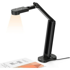 Kitchbai 4K īpaši augstas izšķirtspējas 8 MP USB dokumentu kamera - Mac OS, Windows, Chromebook, Zoom, Microsoft Teams, OBS tiešrai demonstrēšanai, tīmekļa konferencēm, attālinātai apmācībai