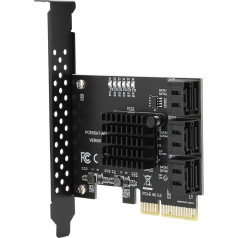 Tbest Asm1166 6-Port PCIe SATA paplašināšanas karte Iekšējie komponenti Paplašināšanas karte PCIe uz 6-Port SATA 3.0 cietā diska 6G PCIe3.0 Gen3 4X interfeisa adapteris