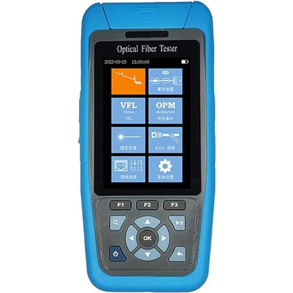 Glasfasertester Hochleistungs-1550-nm-SM-OTDR-Leistungsmesser VFL RJ45-Kabelfasertester mit Leitungsfinder AC100 240 V (EU-Stecker 100-240 V)