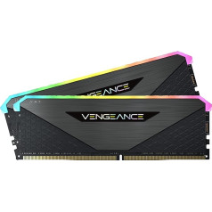 Corsair Vengeance RGB RT 32 GB (2 x 16 GB) DDR4 3600 MHz C16 atmiņa (dinamiskais apgaismojums, optimizēta AMD 300/400/500 sērijas atmiņām, saderīga ar Intel, melna)