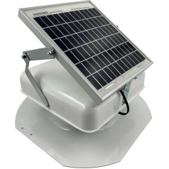 Solar Mega RoofBlaster ar baltu ventilācijas atveri (regulējams saules paneļu stiprinājums) | Saules bēniņu ventilācija | Saules jumta ventilators | Saules bēniņu ventilators