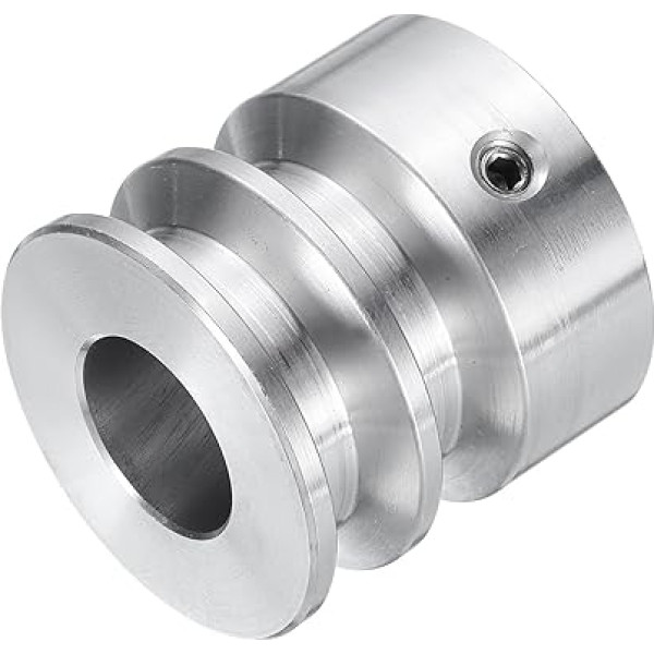 sourcing map V tipa skriemelis 14mm Bore 30mm OD Double Groove alumīnija sakausējuma alumīnija motora vārpstas urbis 6mm PU formas josta