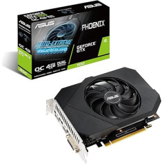 ASUS Phoenix Nvidia GeForce GTX 1650 4GB Power OC Edition spēļu grafiskā karte (GDDR6 atmiņa, PCIe 3.0, 1x HDMI 2.0b, 1x DVI, 1x DisplayPort 1.4, PH-GTX1650-O4GD6-P)