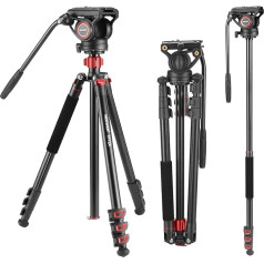 NEEWER 72 collu video monopods ar mainīgo galvu, ātrās atbrīvošanas plate, saderīgs ar DJI RS Gimbal, 360° pagrieziena un +90°/-70° slīpuma leņķis DSLR kamerām, maksimālā slodze 8 kg, TP72A