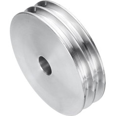 sourcing map V tipa skriemelis 14mm Bore 80mm OD Double Groove alumīnija sakausējuma alumīnija motora vārpstas urbis 6mm PU formas josta