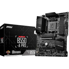 MSI B550-A PRO ProSeries pamatplate (AMD AM4, DDR4, PCIe 4.0, SATA 6 Gb/s, M.2, USB 3.2 Gen 2, HDMI/DP, ATX)