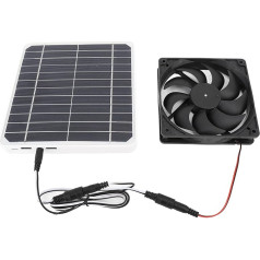 Solarbetriebener Ventilator, 20 W Solar-Abluftventilator mit Monokristallinem Panel, Befestigungshalterungszubehör, Solarpanel-Ventilator-Set für Hühnerstall, Gewächshaus