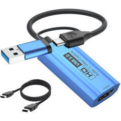 HDMI на USB/Type C Vedio Capture Card 4K HMDI на USB 3.0 A/Type C Adapter Video Game Capture для редактирования видео, игр, стриминга, онлайн-обучения