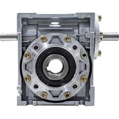 UOUOBEAR 5: 1-80:1 Schneckengetriebe NRV030-VS Doppelte Eingangswelle 9 mm Ausgangsloch 14 mm 90-Grad-Schneckengetriebe-Drehzahlminderer(Radio 5 to 1)