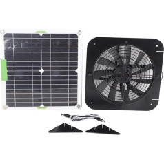 Uadme 100 W, 18 V, Solarbetriebener Dachbodenventilator, Solarpanel-betriebener Abluftventilator, 13,5 Zoll, Solarbetriebener Dachbodenventilator Für Haustierhaus, Hühnerstall, Wohnmobil, Gewächshaus