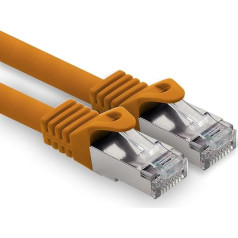 freiwerk 50m - oranžs - 1 Stück CAT.7 Netzwerkkabel Lan Ethernet Patch Kabel S-FTP LSZH PIMF 10GB s RJ45 Stecker Cat6a