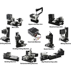 tz10000mg Mini DIY Maschine Metall 10 in 1 Mini-mit Schleife Arm 60 W 12000rpm Mini loku rokas 10 in1 Metall-Maschine für Studenten DIY funktioniert Beste Geschenk für chrildren 's Gift