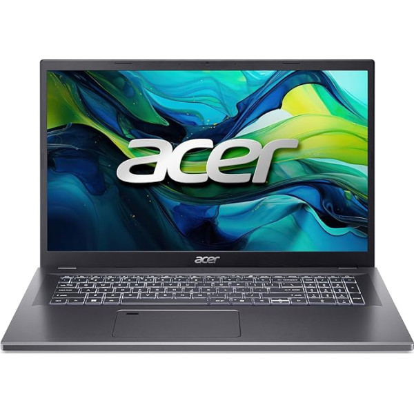 Acer Aspire 17 (A17-51M-74F2) klēpjdators, 17,3 collu FHD IPS displejs, Intel Core 7 150U, 32 GB RAM, 1 TB SSD, Intel Graphics, Windows 11, QWERTZ tastatūra, pelēks